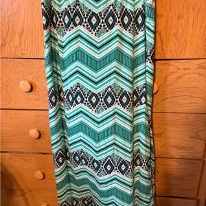 Bobbie Brooks Turquoise and Black Chevron Skirt